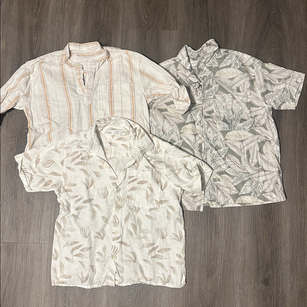 ZARA Boys Set of Three Short Sleeve Shirts size 7